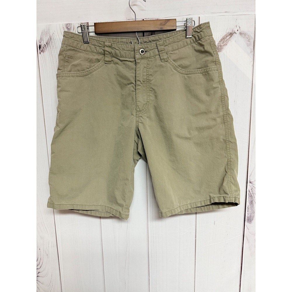 Patagonia Mens Tenpenny Shorts Size 33 Tan Organic Cotton 10" Hiking EUC